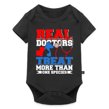 Real Doctors Veterinarian Vet Surgeon Profession - Body à manches courtes Premium Bébé - noir - Devant