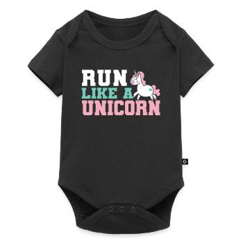 Un cadeau de course jogging coureur jogging licorne - Body à manches courtes Premium Bébé - noir - Devant