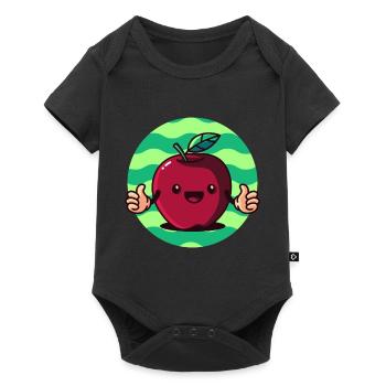 pomme mignonne, fruit fruit vitamines - Body à manches courtes Premium Bébé - noir - Devant
