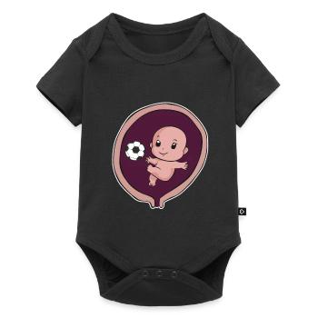 Pregnancy mother birth baby football - Baby Premium short-sleeve bodysuit - black - Front
