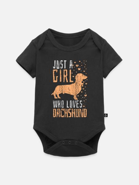 Dackel Hund - Baby Premium Kurzarmbody - Schwarz