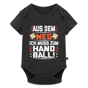 Handball - Baby Premium Kurzarmbody - Schwarz - Vorne