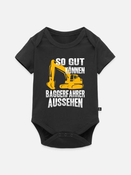 Baggerfahrer Bagger Baggern Baustelle - Baby Premium Kurzarmbody - Schwarz