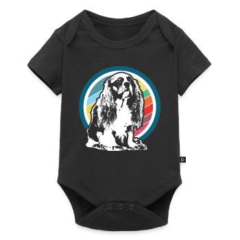 Chemise cadeau rétro Cavalier King Charles Spaniel - Body à manches courtes Premium Bébé - noir - Devant