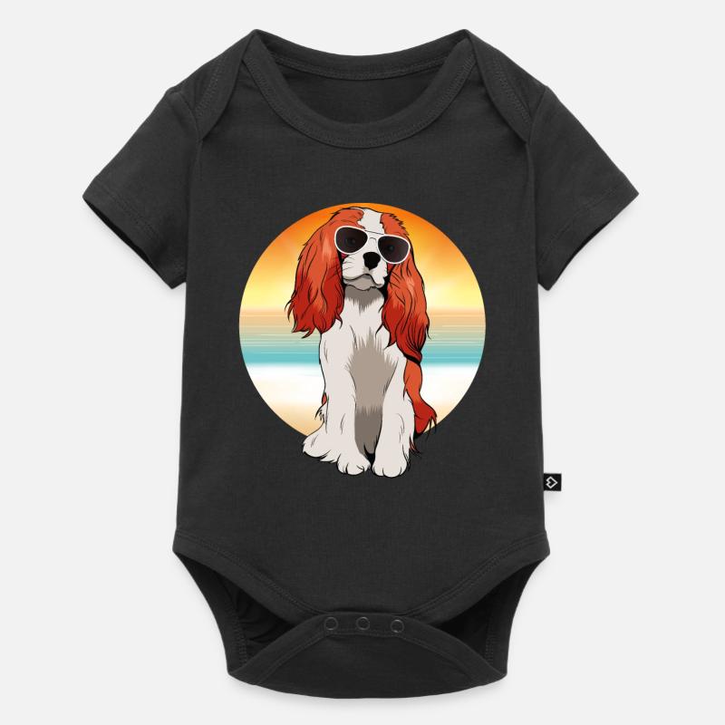 Chemise cadeau rétro Cavalier King Charles Spaniel - Body à manches courtes Premium Bébé - noir