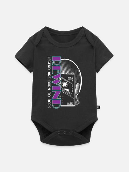 Retro Cassette - Baby Premium Kurzarmbody - Schwarz