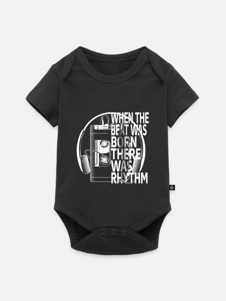 Retro Cassette - Baby Premium Kurzarmbody - Schwarz