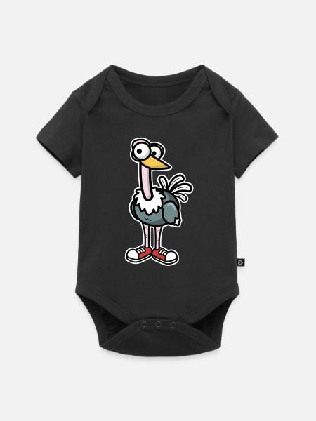 Strauß - Baby Premium Kurzarmbody - Schwarz