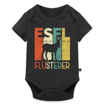 Retro Esel Flüsterer Besitzer - Baby Premium Kurzarmbody - Schwarz - Vorne