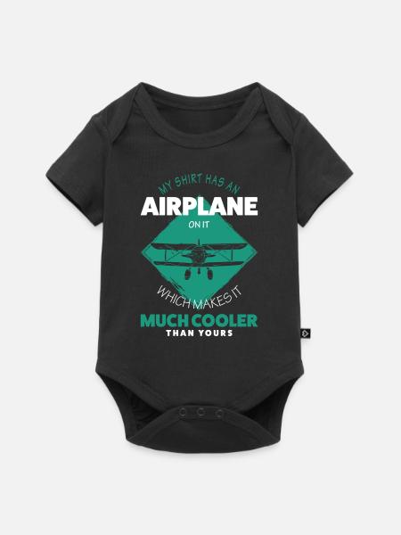 Flugzeug - Baby Premium Kurzarmbody - Schwarz