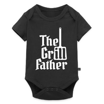 The Grillfather Barbeque Grillmeister Koch BBQ - Baby Premium Kurzarmbody - Schwarz - Vorne