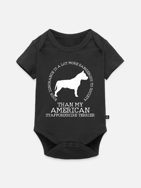 Than my Stafford - Baby Premium Kurzarmbody - Schwarz