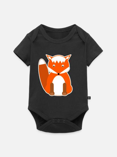 Süßer Fuchs - Kinder Tiere - Baby Premium Kurzarmbody - Schwarz