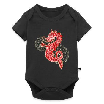 Dragon chinois avec cadeau mandala - Body à manches courtes Premium Bébé - noir - Devant