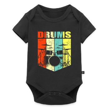 Schlagzeug Schlagzeuger Drummer Geschenk - Baby Premium Kurzarmbody - Schwarz - Vorne