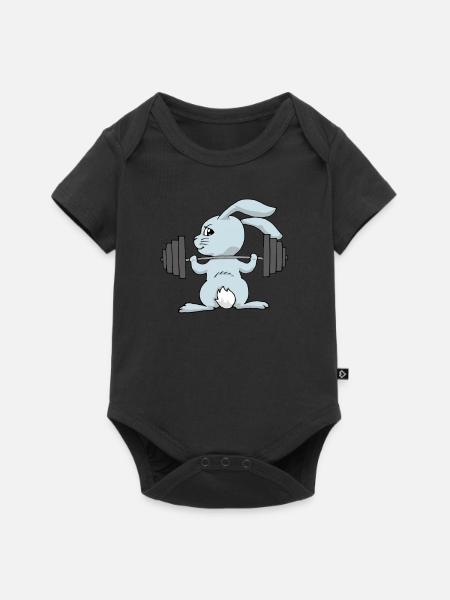 Hase Training - Baby Premium Kurzarmbody - Schwarz
