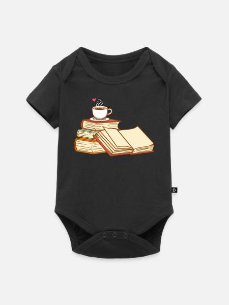 Bücherwurm - Baby Premium Kurzarmbody - Schwarz