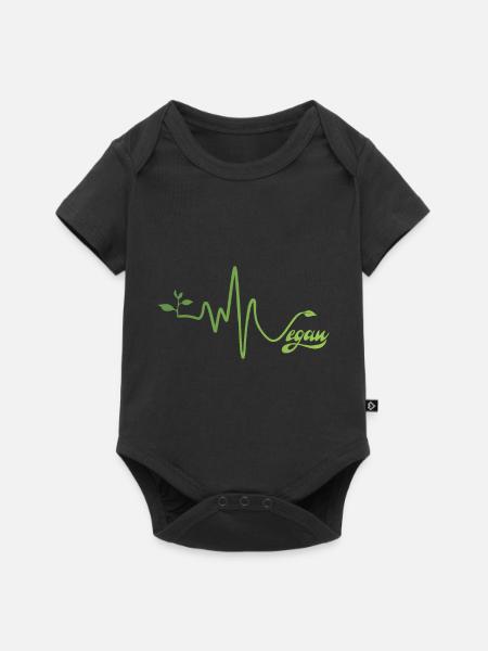Vegan heartbeat - Baby Premium short-sleeve bodysuit - black