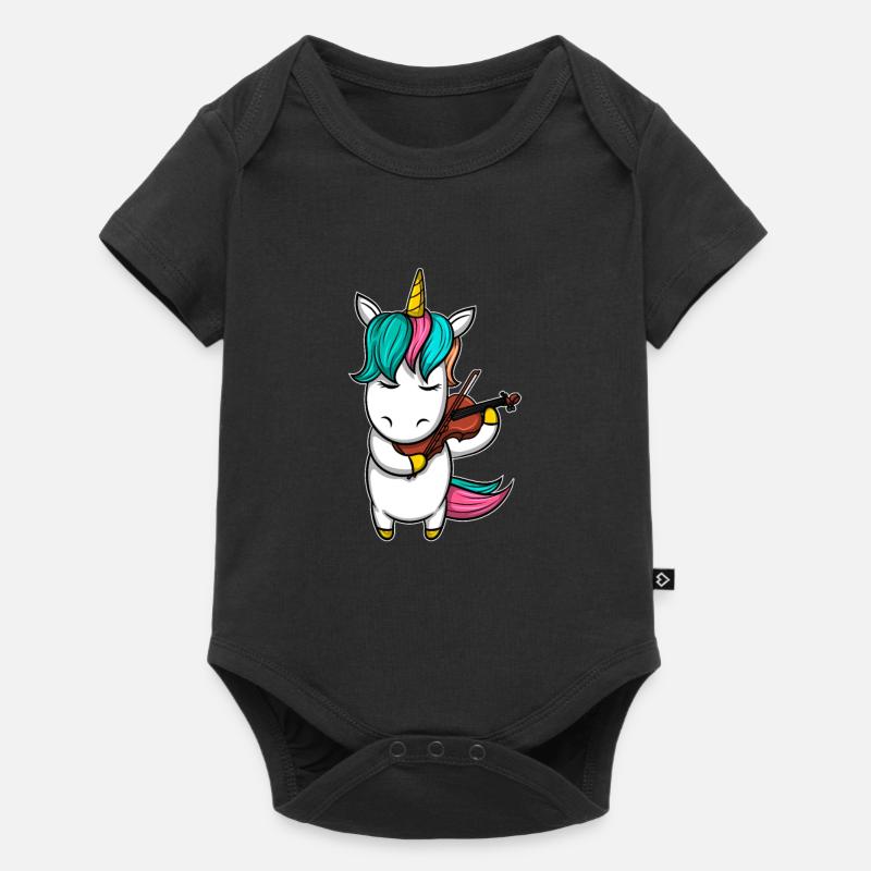 Licorne Violon - Body à manches courtes Premium Bébé - noir