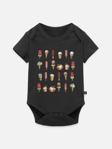 Eis Eisbecher - Baby Premium Kurzarmbody - Schwarz