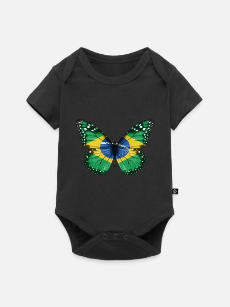 Schmetterlingsflagge Von Brasilien - Baby Premium Kurzarmbody - Schwarz