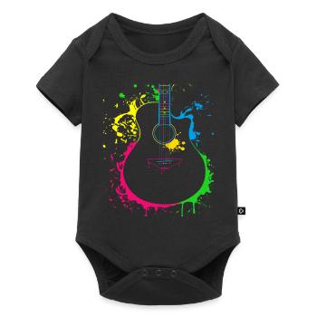 Gitarre Musiker Geschenkidee für Gitarristen - Baby Premium Kurzarmbody - Schwarz - Vorne