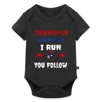 Fireworks Genius I run You Follow - Baby Premium Kurzarmbody - Schwarz - Vorne