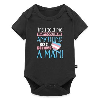 Transgender Heart I Could Be Anything Gift - Baby Premium short-sleeve bodysuit - black - Front