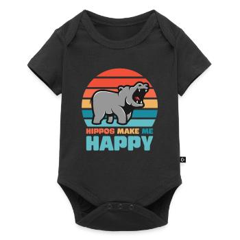 Hippopotame la chance - Body à manches courtes Premium Bébé - noir - Devant