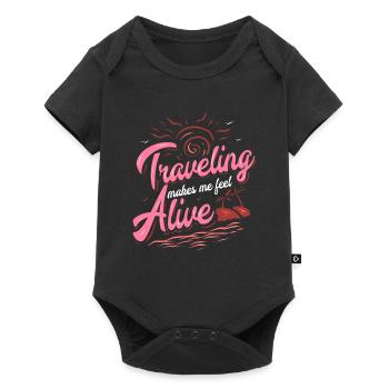 Vie de voyage - Body à manches courtes Premium Bébé - noir - Devant