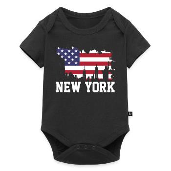 New York USA - Body à manches courtes Premium Bébé - noir - Devant