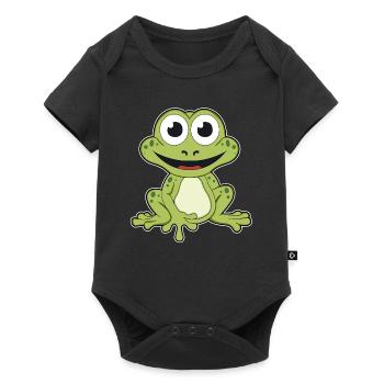 Grenouille quark animal faune nature forêt grenouilles - Body à manches courtes Premium Bébé - noir - Devant