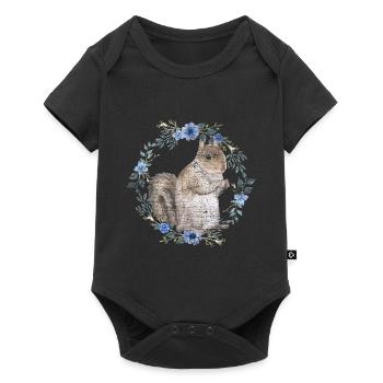 écureuil - Body à manches courtes Premium Bébé - noir - Devant