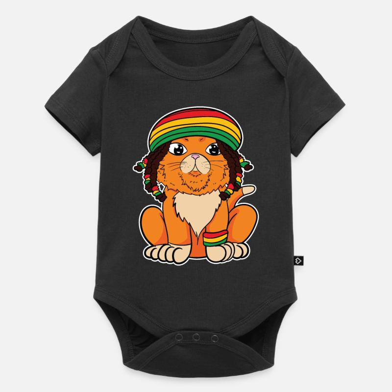 Reggae Rasta Rastafari Jamaïque Chat Chat Cadeau - Body à manches courtes Premium Bébé - noir