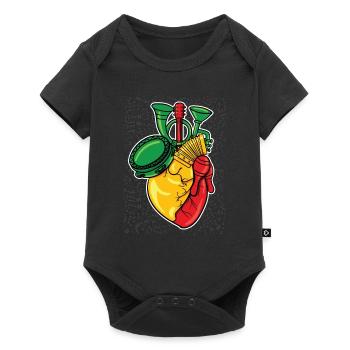 Reggae Rasta Rastafari Musical Instruments Gift - Baby Premium short-sleeve bodysuit - black - Front