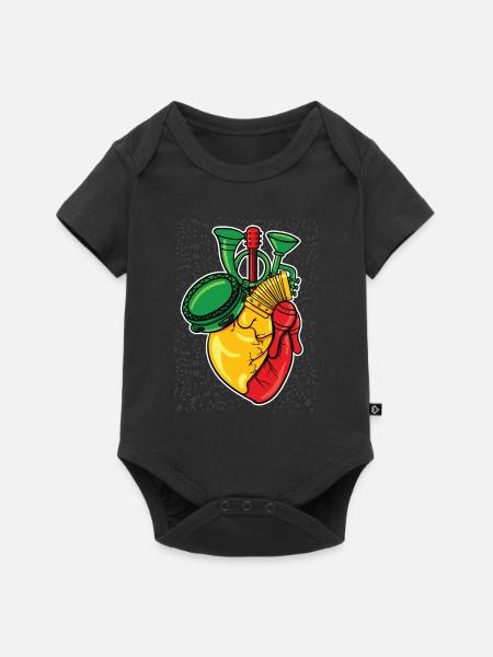 Reggae Rasta Rastafari Musikinstrumente Geschenk - Baby Premium Kurzarmbody - Schwarz