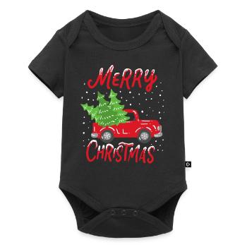 Weihnachtsbaum - Baby Premium Kurzarmbody - Schwarz - Vorne