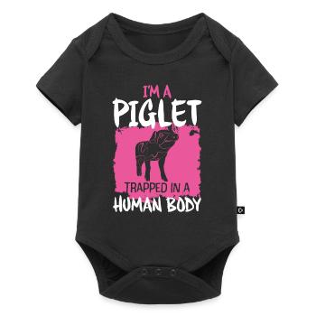 Piglet Pig - Baby Premium short-sleeve bodysuit - black - Front