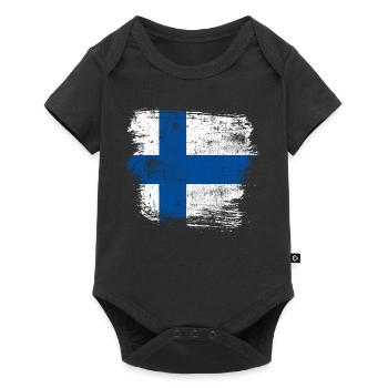 Finland Flag - Baby Premium short-sleeve bodysuit - black - Front