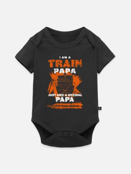 Train de train Papa - Body à manches courtes Premium Bébé - noir