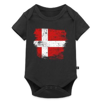 Drapeau du Danemark - Body à manches courtes Premium Bébé - noir - Devant