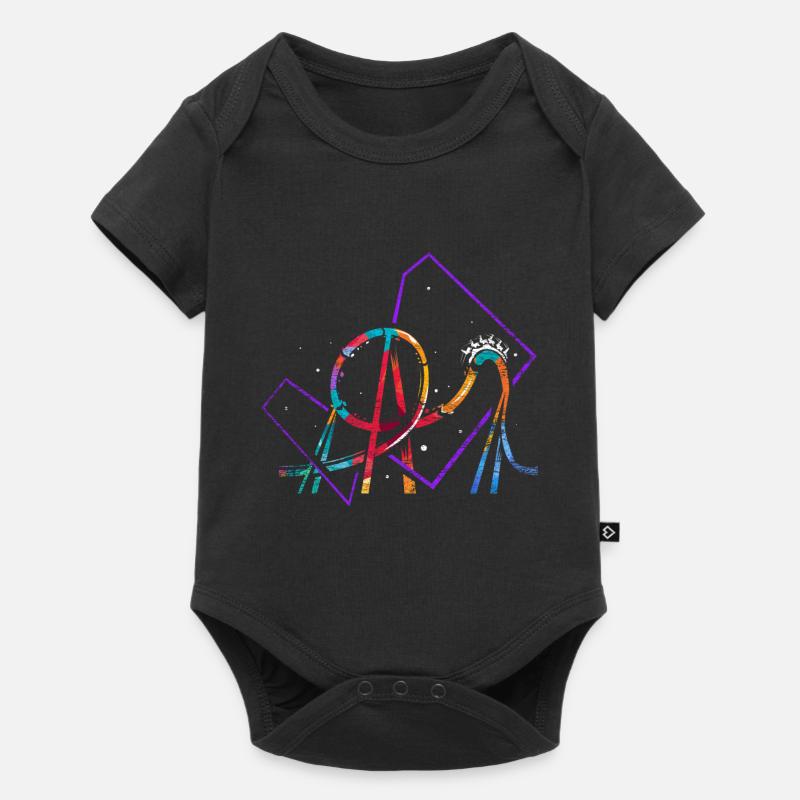 Achterbahn Polygon Geschenk - Baby Premium Kurzarmbody - Schwarz