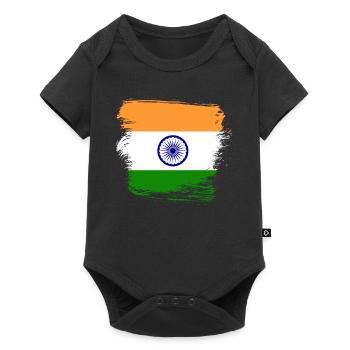 Indische Flagge Indien - Baby Premium Kurzarmbody - Schwarz - Vorne