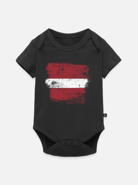 Lettland - Baby Premium Kurzarmbody - Schwarz