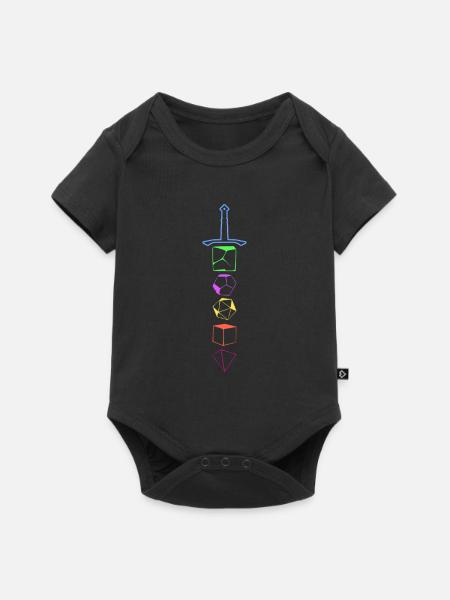 Tabletop Würfel Schwert - Baby Premium Kurzarmbody - Schwarz