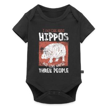 Hippopotamus - Baby Premium short-sleeve bodysuit - black - Front
