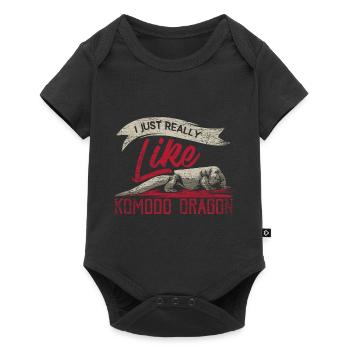 Komodo Dragon Geschenk - Baby Premium Kurzarmbody - Schwarz - Vorne