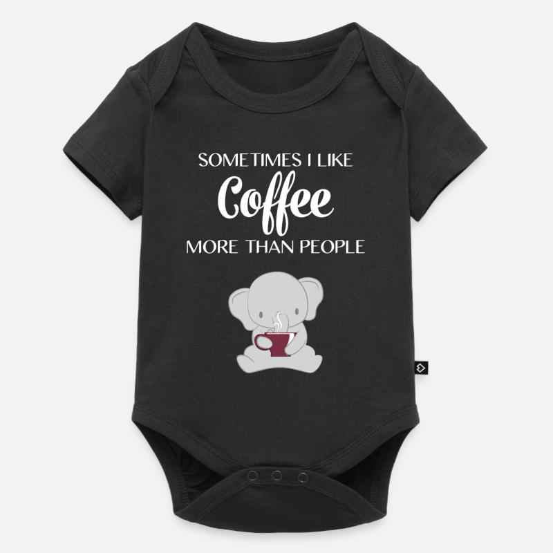 Éléphant éléphant - fan d'éléphant - café - Body à manches courtes Premium Bébé - noir