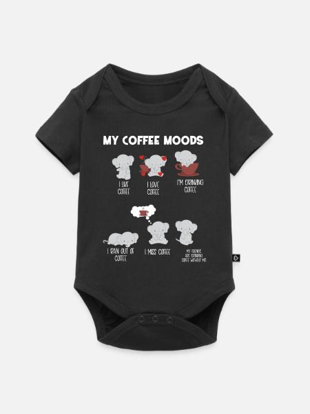 Elefant– Elefanten – Elefantenfan – Kaffee - Baby Premium Kurzarmbody - Schwarz