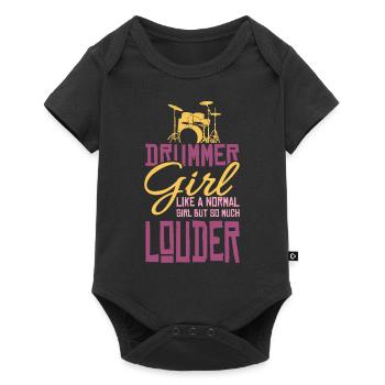 Fille de batteur Musicien Fille de cadeau de batteur - Body à manches courtes Premium Bébé - noir - Devant